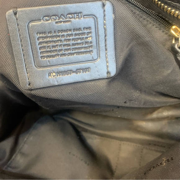 Coach Turnlock Leather Chain Tote Bag - Picture 10 of 16